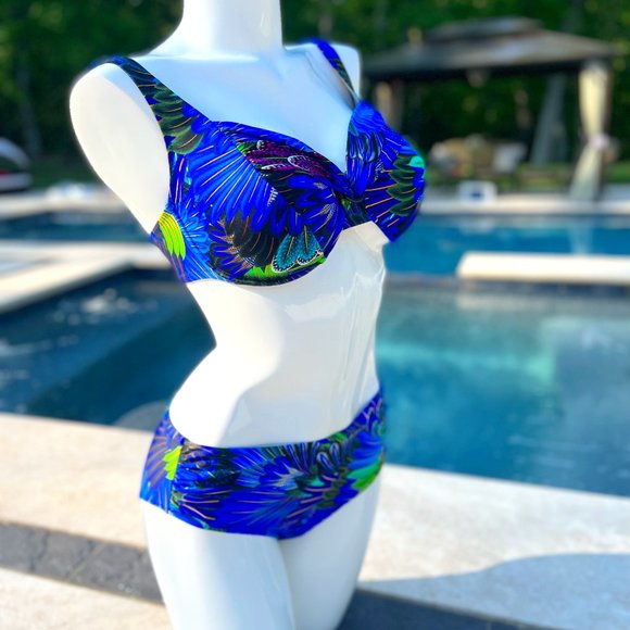 ‼️SALE ‼️ New Anita Rosa Faia Hermine Blue Bikini Set Size 12 / 38D - Picture 2 of 13